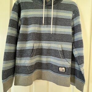 Quiksilver Men's Blue Striped Otway Hoodie